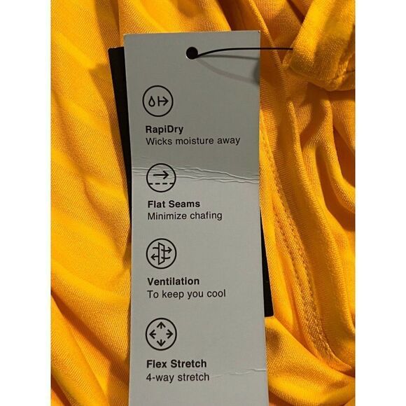 ID Ideology Bright Yellow Shadow Stripe T-Shirt Medium NWT - Picture 7 of 10